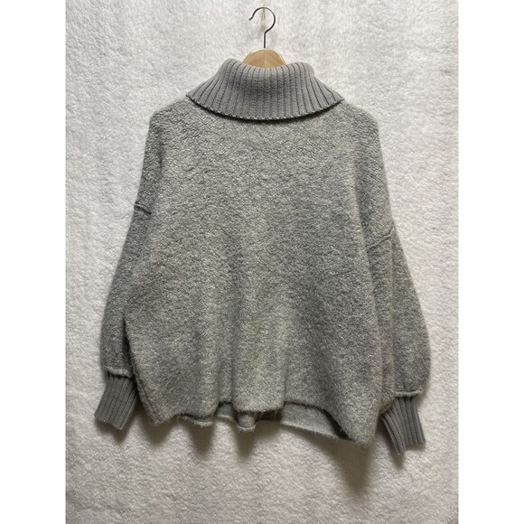 Free People Sweaters - Free People Milo Turtleneck Sweater Gray Oversized Size XS Boho Balloon Sleeve